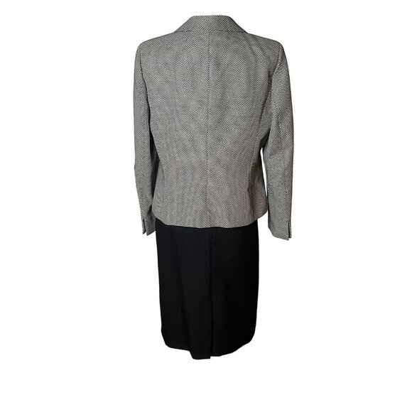 Le Suit Womens Size 14 Black White Skirt Suit 2 Pc Set Office Career Classic - Picture 2 of 16